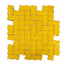 Плитка тротуарная ВОЛНА вибропрессованная Желтый | 240х135х60 | BRAER